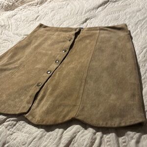 Tan Button-Up Women's Skirt